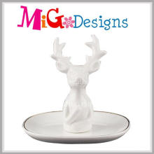 Hot Selling Exquisite Ceramic Ring Holder with Deer Design